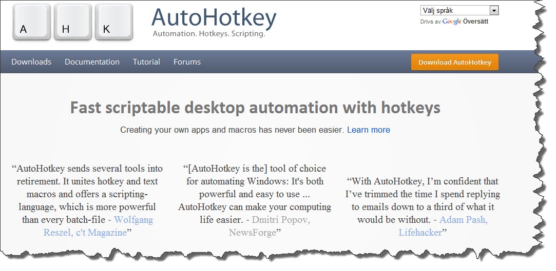 Med AutoHotkey kan man automatisera mycket av det dagliga arbetet.