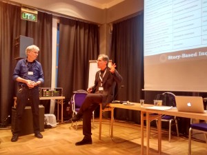 Story Based Inquiry-missionärerna Luuk Sengers och Mark Lee Hunter på Global Ivestigative Journalism Conference i Lillehammer, Norge härom veckan.