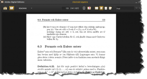Skärmklipp från Adobe Digital Editions-fönster