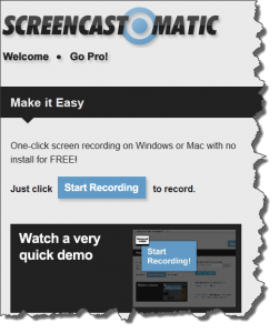 Skärmklipp från Screencast-o-matic