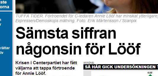 Skärmdump från Expressen.se